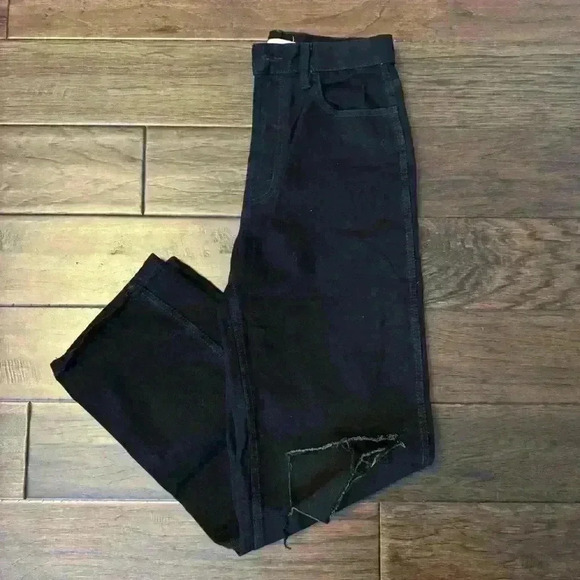 Oak + Fort Black Straight Leg  Ripped Jeans - 26 - Picture 5 of 12